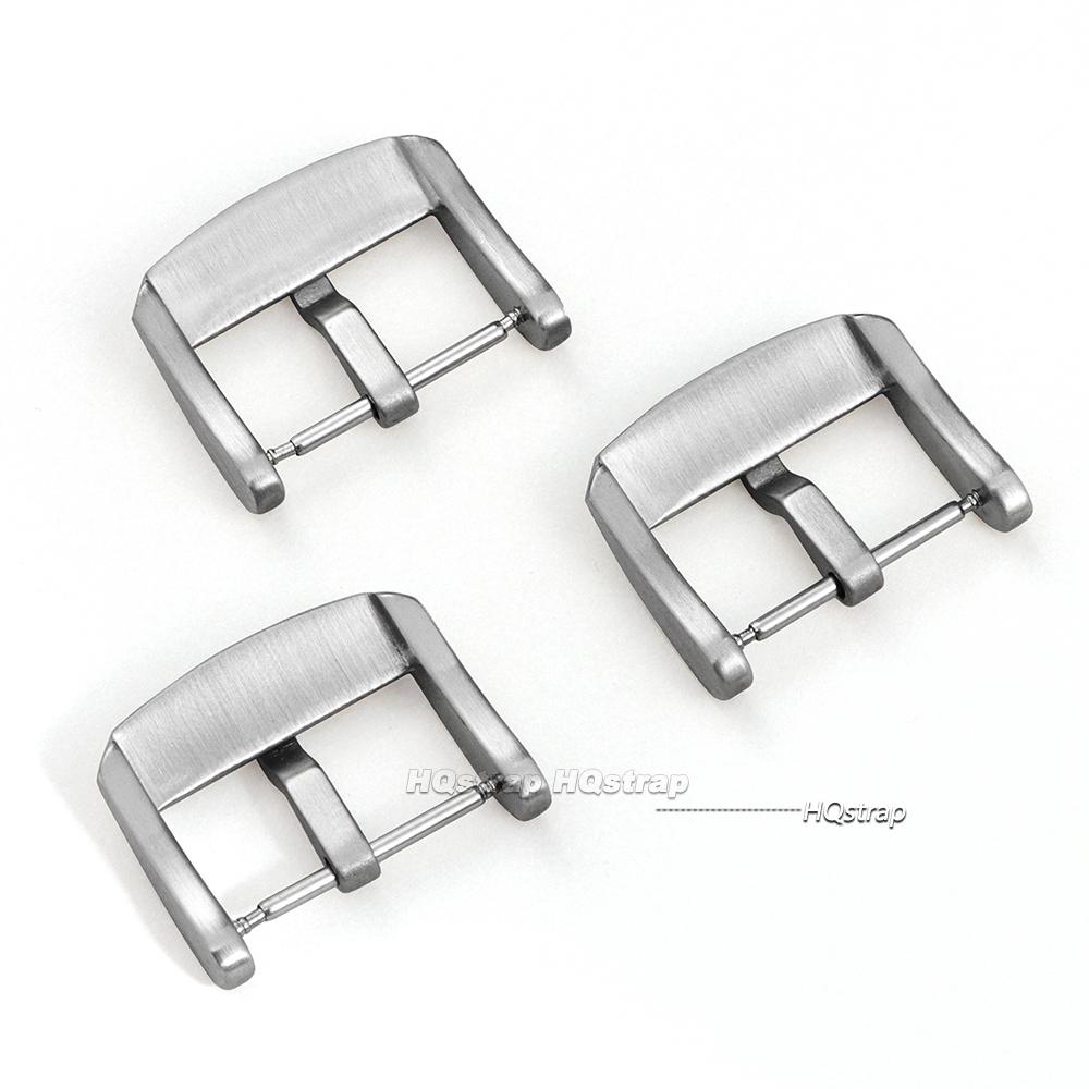 Metal Watch Buckle 20mm Silver Stainless Steel Clasp for Leather Watchband Accessories Brushed Matte Replacement Strap Buckles