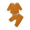 Baby Ribbed Long Sleeve 2-Piece Set Solid for Fall Winter
