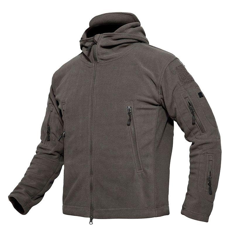 Mens Outdoor Winter Fleece Tactical Army Jacket Windproof Hiking Coats Outwear