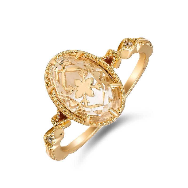 

LAMOON Vitage Luxury Palace style Natrual White Crystal Ring For Women 925 Silver Gold Vermeil Fine Jewelry Accessories 5