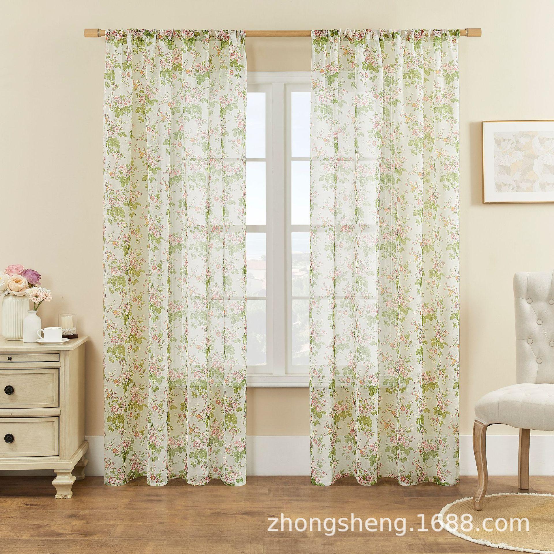 Американская зеленая вышитая штора штора прозрачная балконная ширма гостиная спальня эркер перегородка готовая перегородка оконная ширма 132cmx46cm