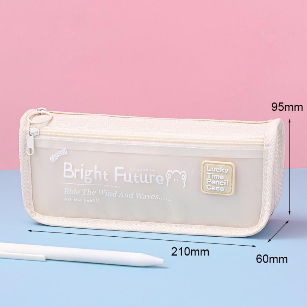 

Пыленепроницаемая сумка для ручек Прозрачный пенал Простой пенал Студент бежевый