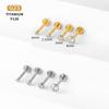G23 Titanium Zirconia Inlaid Inner-Threaded Lip & Cartilage Stud Earring