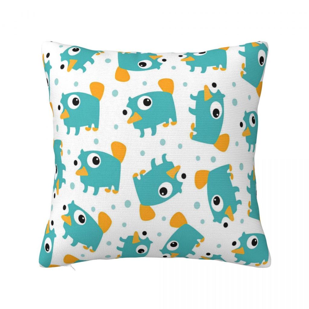 Perry The Platypus Square Pillow Case Cartoon Duck Cushion Covers Awesome Zippered Decor Pillowcase for Car cm