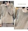 2023 Women's Pure Wool Round Neck Hollow Out Jacquard Knit Cardigan - 100% Cashmere, Loose Fit