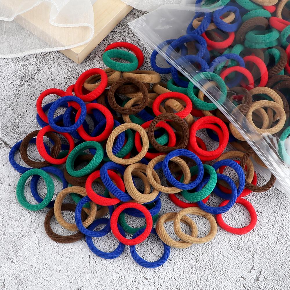 50/100PCS Hair Bands For Kids Baby Girls 3cm High Elastic Mixed Colors Headband Scrunchies Headwear Hair Accessories Gift Holder