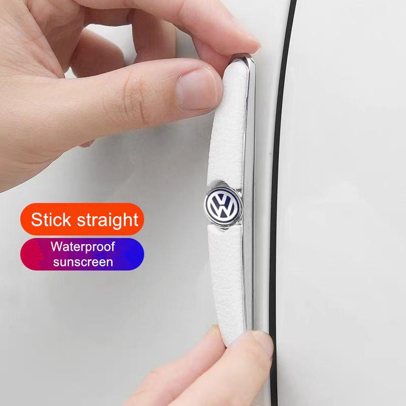 SVLHP1 New 4pcs Rubber Bumper Strip Car Door Anti-Collision Emblem Sticker for VW Volkswagen Golf Polo Passat Touran Accessories