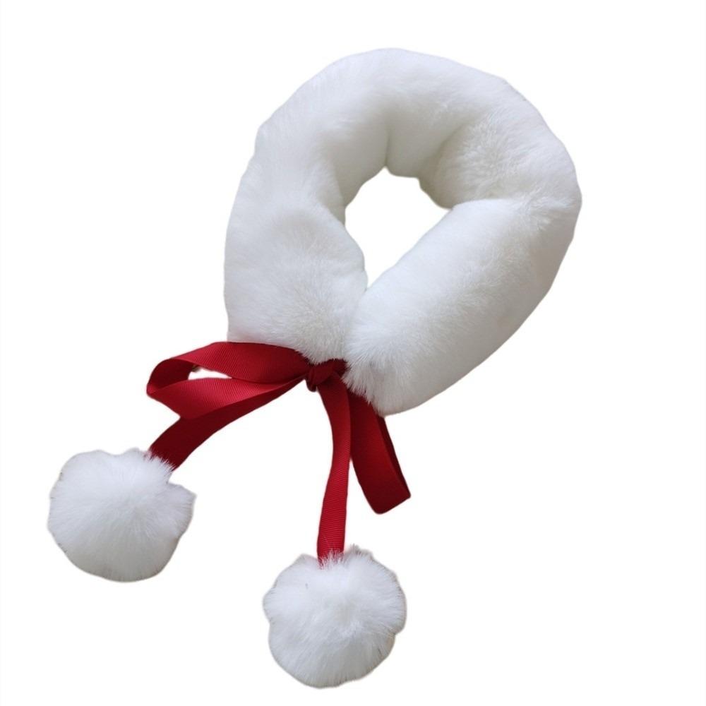 

Chinese Style Faux Fur Neck Collar Windproof Warm Soft White Fur Collar Hanfu Accessories Thickened Faux Fur Scarf червоний