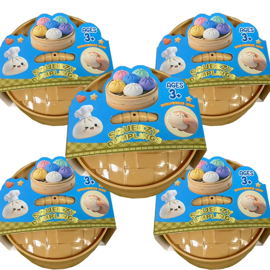 Scatola Cieca Dumpling Glitterato Squishy Giocattolo Sensoriale da Spremere per Alleviare lo Stress