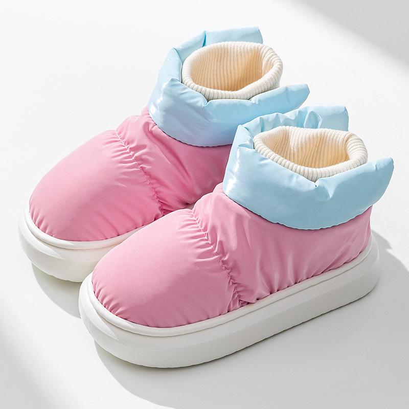 Medium High Top, Cotton Shoes, Waterproof Shoes, Warm Shoes, Contrasting Colors, Men's and Women's, Couple's Shoes, External Shoes, Non Slip Shoes