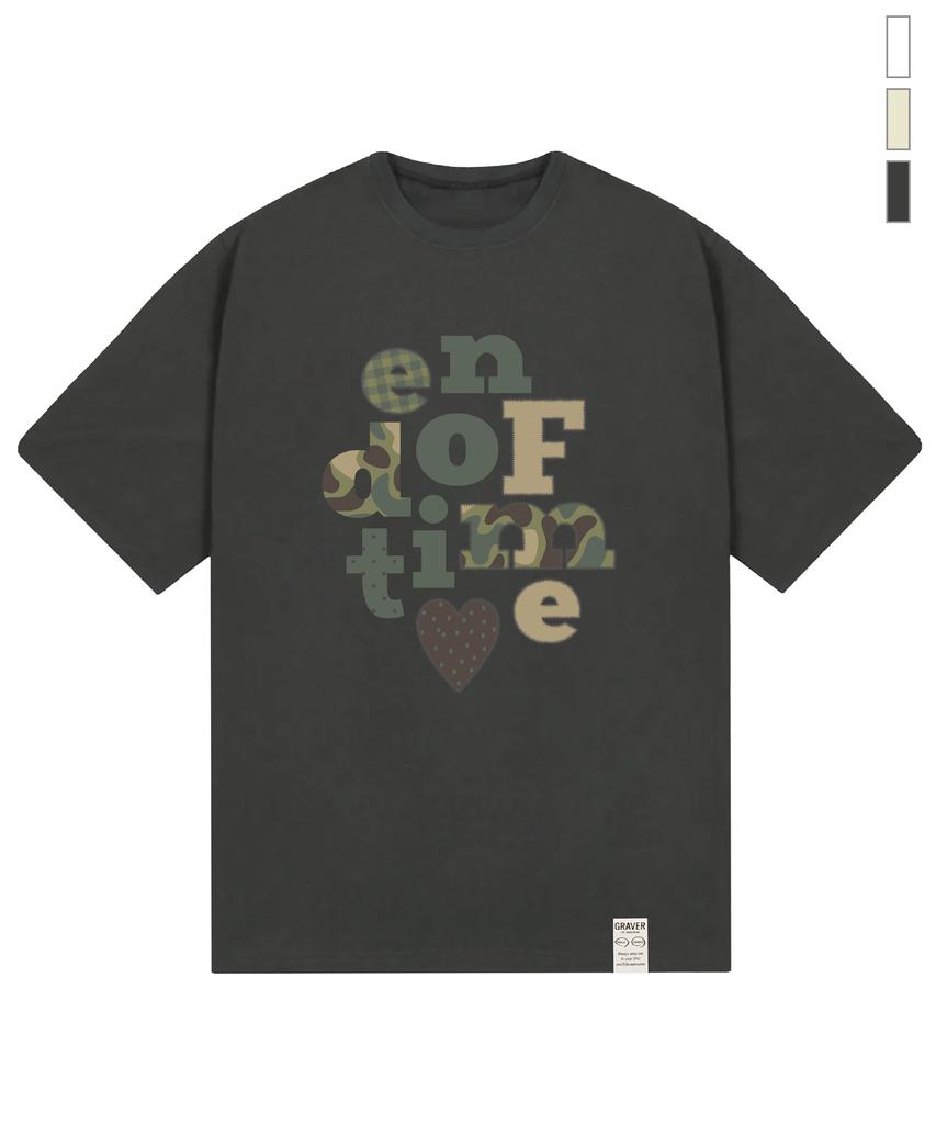 GRAVER [Unisex] Camo End Of Time Short Sleeve T-Shirt_4 Colors