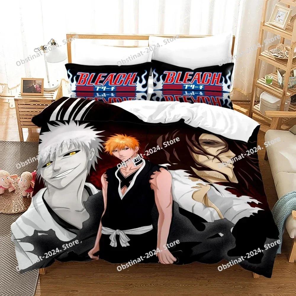 Fashion Bleach Bedding Set Bedspread Single Twin Queen King Size Bleach Anime Bleach Bed Sets Aldult Kid Bedroom Duvetcover Set