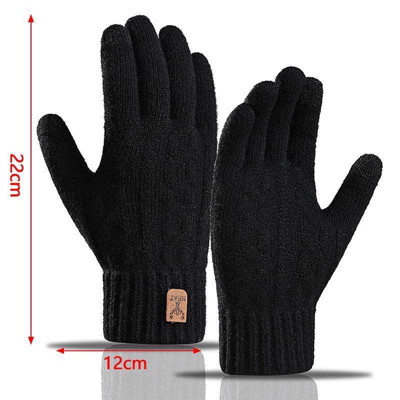 1Pair Warm Gloves Autumn Winter Gloves For Men Cold-Proof Warm Gloves Cycling Full Finger Touch Screen Gloves Gifts