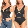 Lace Thong Bodysuit Shapewear, One Piece Spaghetti Strap Tummy Control Slimming Body Shaper