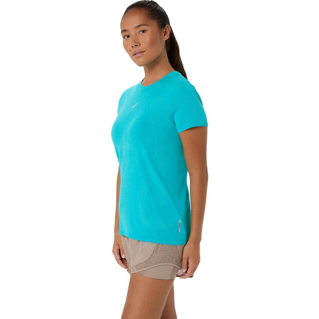 Running Wear ROAD SEAMLESS SS TOP 2012D292 402 XS [ASICS] Women's (ENERGY AQUA)