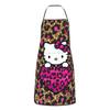 ZOOKISS Hello Kitty Leopard Print Apron, Cute with Two Pockets, Women's, Waterproof, Lightweight, Soft, Stylish, Stain-Resistant, Wrinkle-Resistant, S