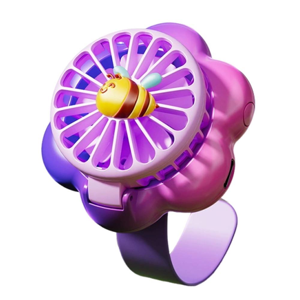 

Gradient Flowers Watch Fan 3 Wind Speeds USB Rechargeable Fan New Handheld Fan Gift фіолетовий
