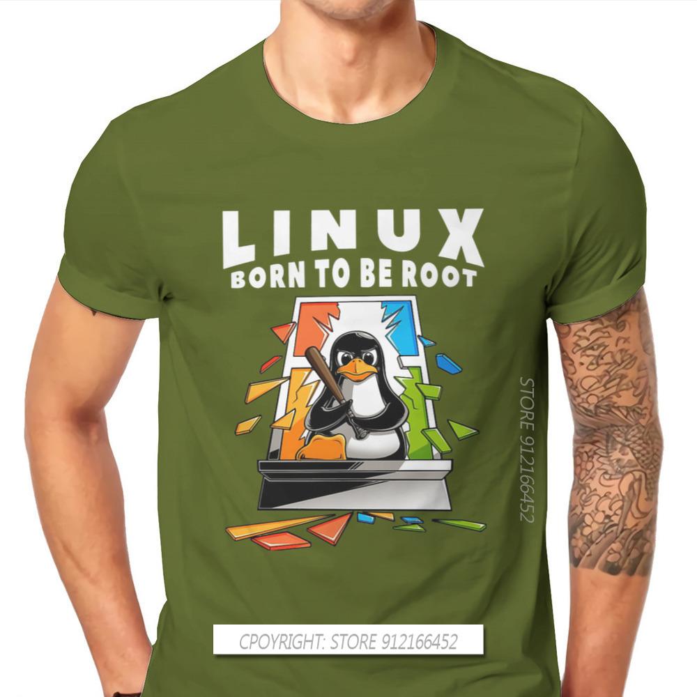 

Операционная система Linux Tux Пингвин Мужская футболка Window Crash Root Illustration Модная футболка Кофты с графическим рисунком Новые трендовые футболки 4XL