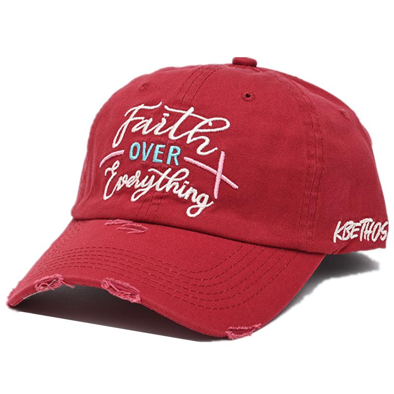 Hot Sale Unisex Washed Cotton OVER Letter Embroidery Baseball Cap Outdoor Casual Sun Dad Hat Adjustable For Women And Men