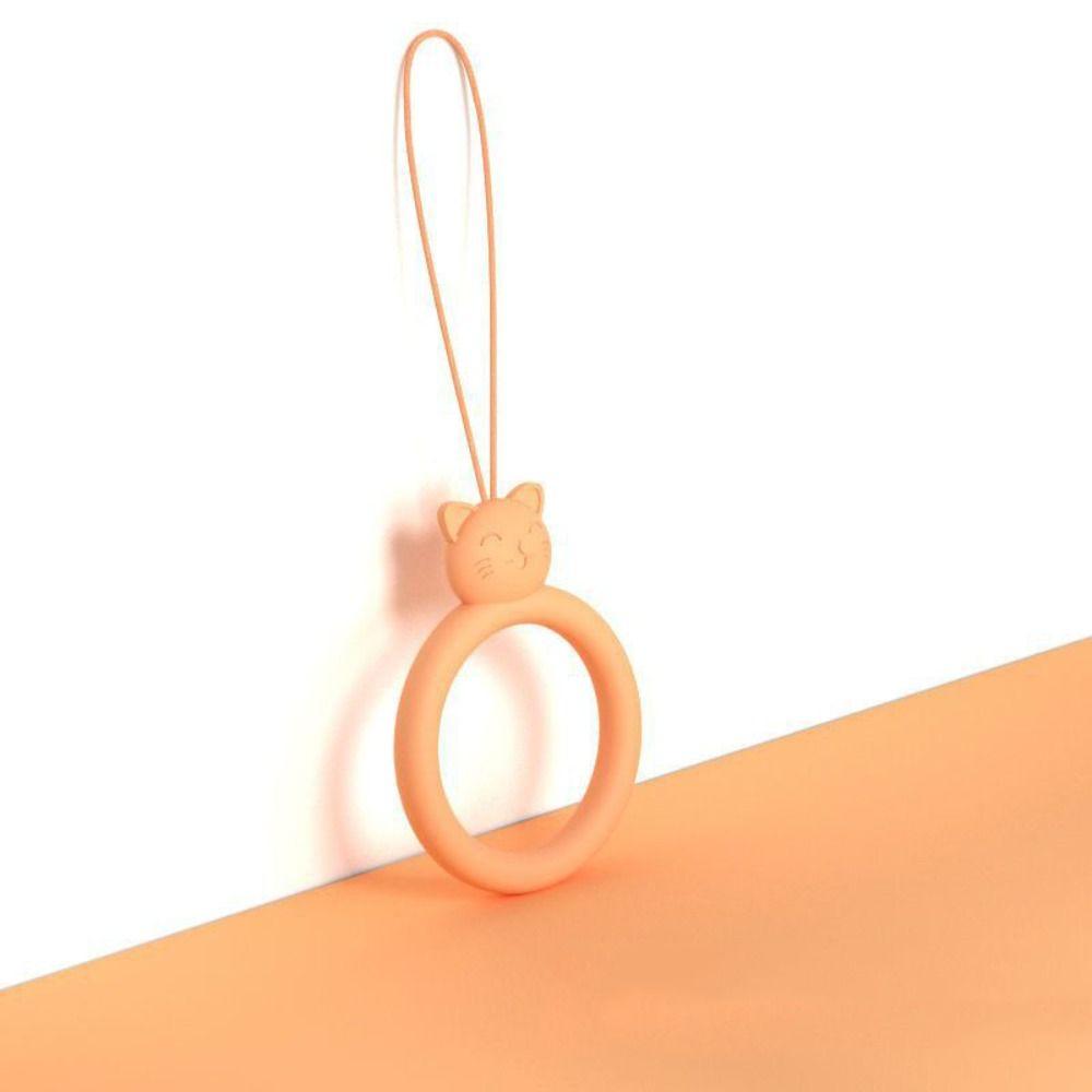 Anti-lost Mobile Phone Pendant Finger Ring Silicone Phone Short Lanyard  U Disk Hanging