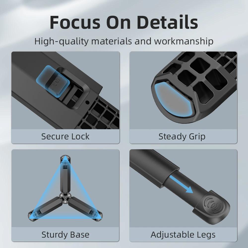 Flymile Extendable Mini Camera Tripod, Portable Selfie Stick Handle Grip Desktop Webcam Tripod for DJI Pocket 4/Insta360 X5