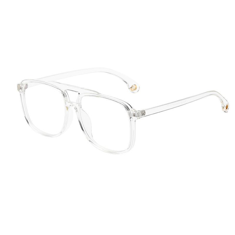 Large Frame Tr90 Myopia Glasses Frame, Men'S And Women'S Double-Beam Flat Glasses, Computer Radiation Anti-Blue Light Glasses Frame, High Quality