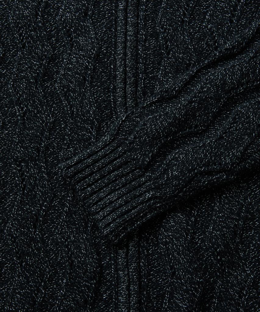 MMIC Wavy Zip Cardigan (Black)