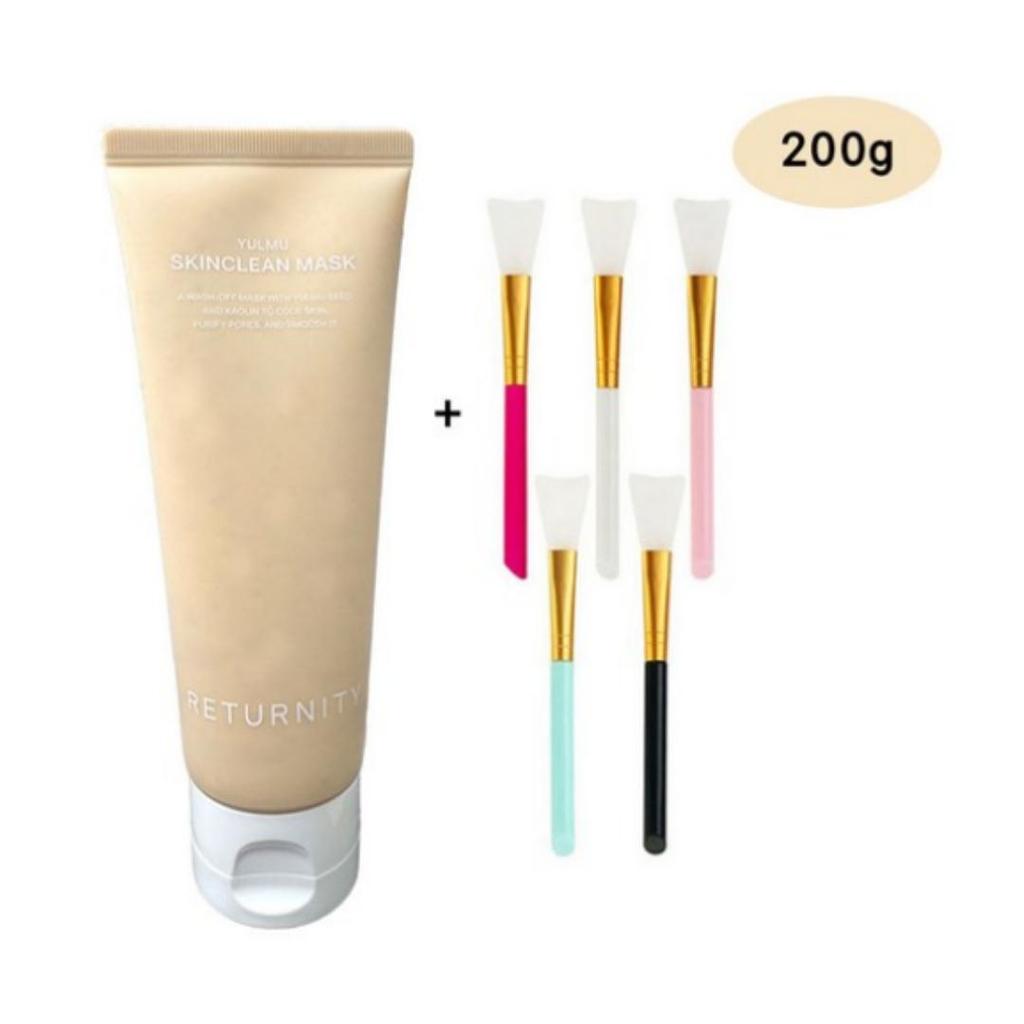 2025 New Release LITERNITY Job’s Tears Skin Clean Pack — 200 G (Includes Free Silicone Mask Brush) — 1 Unit