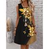 Summer Women's Fashion Cat-Print Dress Sleeveless 3D Animal Print Streetwear Hip-Hop Style Casual Dress Plus Size Dress