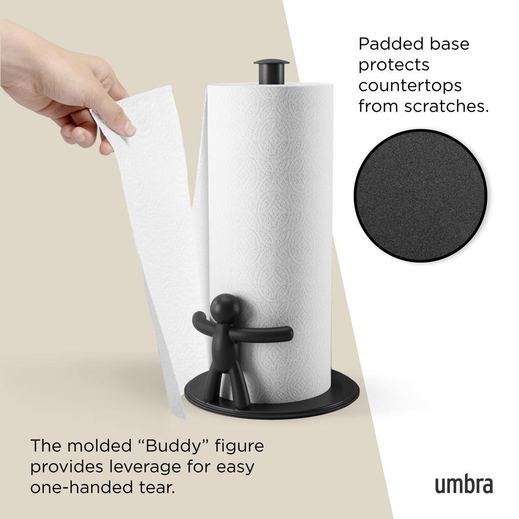 Umbra BUDDY Kitchen Paper Kitchen Paper Storage Holder, Black, Stand,