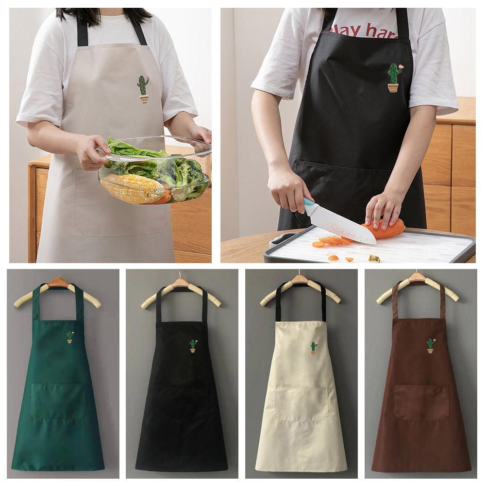 1pcs Kitchen Oil Resistant Apron Cute Cactus Household Aprons Women Men Waterproof Gardening Baking Apron Kitchen Accessories