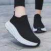Men's Summer Thick-Soled Breathable Mesh Casual Running Shoes with Flying Woven Socks Design