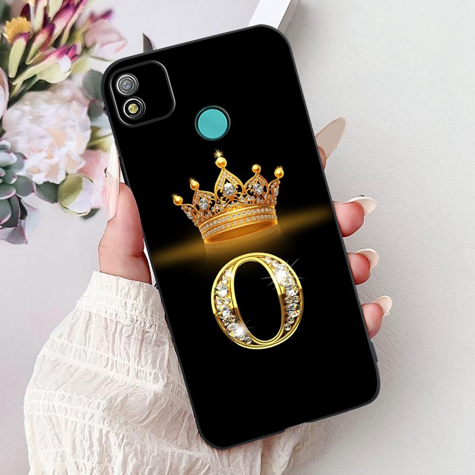 6.0" For Techno Pop4 BC2c BC1s Back Cover For Tecno Pop 4 Case Black Luxury A-Z Letters Fashion Soft TPU Bumper Funda Coque
