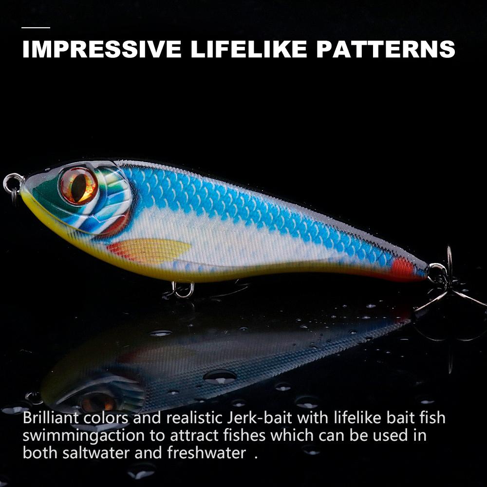 Jerk Hecht Angelköder 105mm 30g Sinkend Hecht Wobbler Jerkbait Hart Schwimmköder Slider Köder Angeln Solide Köder