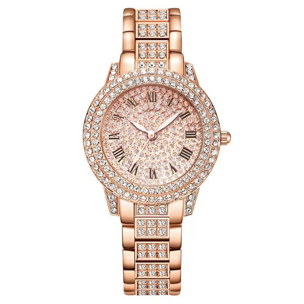 Diamond-encrusted Watch Roman Face Women s Bracelet Watch Cornucopia Quartz Watch Watch