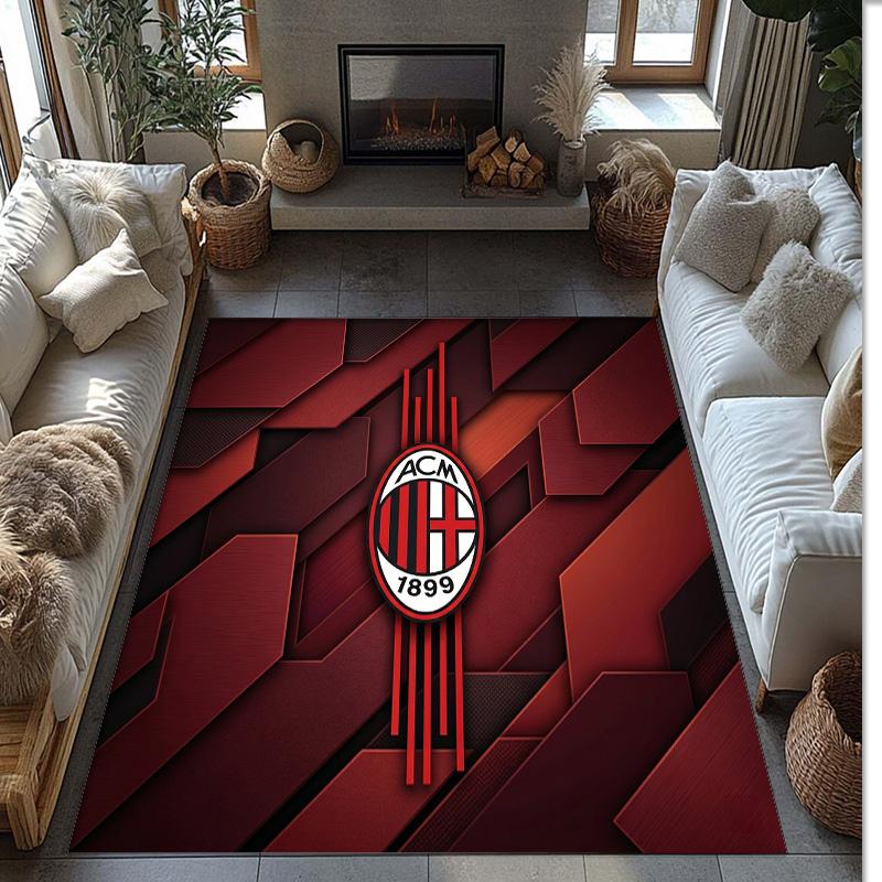 AC Mailand Bedruckter Flanell Teppich Rutschfest Weicher Polyester Boden Teppich Indoor Dekor Matte für Schlafzimmer Wohnzimmer Sofa Spielzimmer Heimdekoration