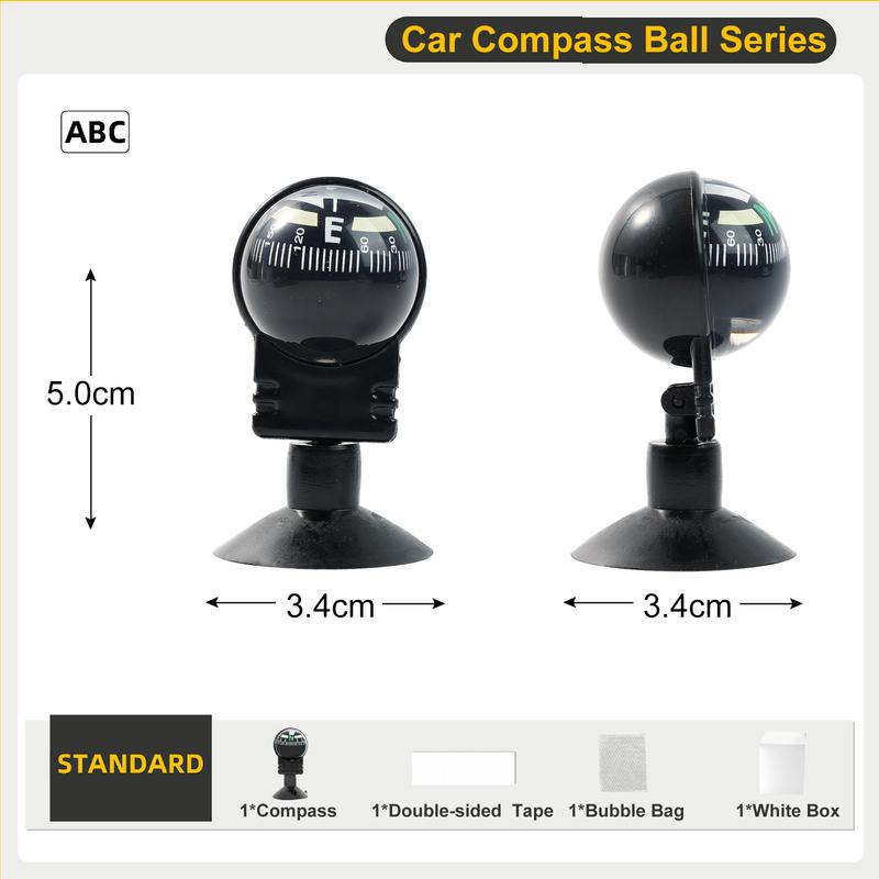 Outdoor Adjustable Navigation Dashboard Compass Level For Car Auto Cycling Hiking Direction Pointing Guide Ball Shaped Compass