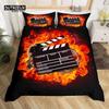 Popcorn Duvet Cover Movie Theater Food Bedding Set Microfiber Cinema Poster Comforter Cover Twin Full For Kids Teens Room Decor