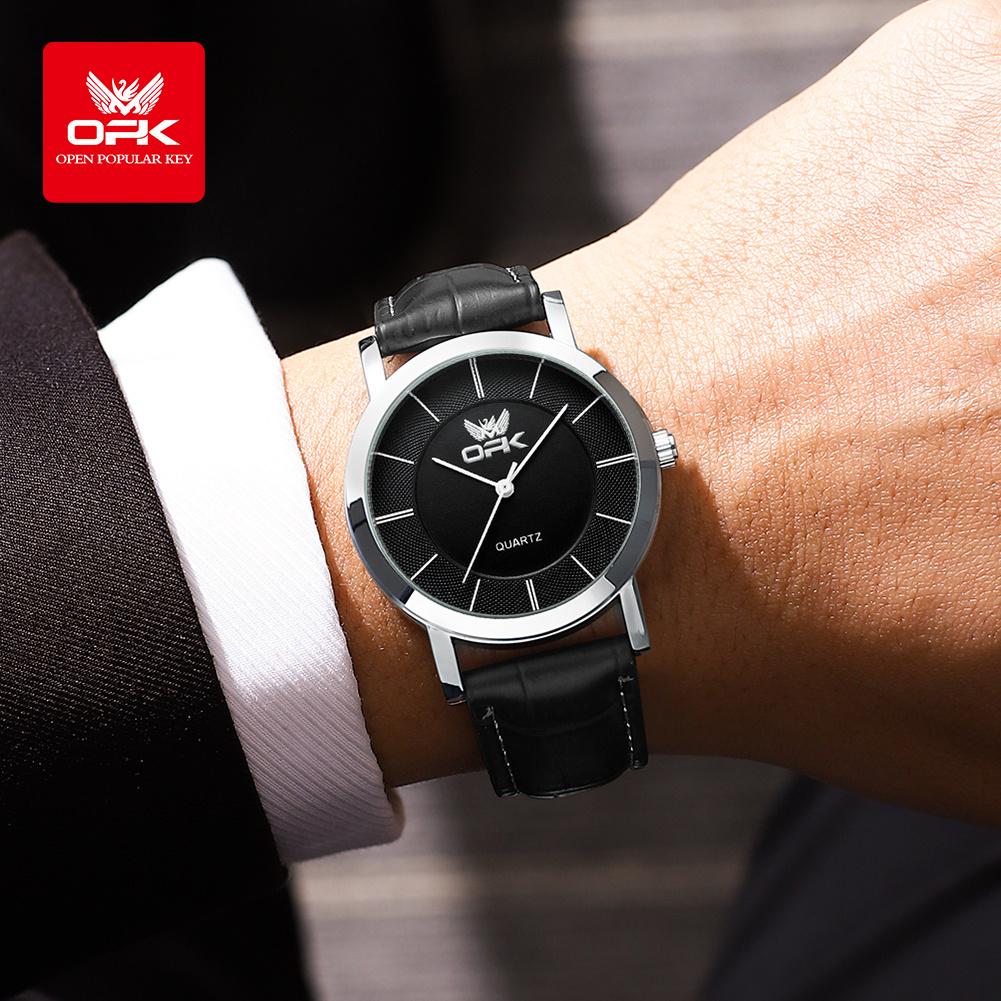 OPK Brand Men's Steel Strap Watch Simple and Fashionable Quartz Waterproof 6019