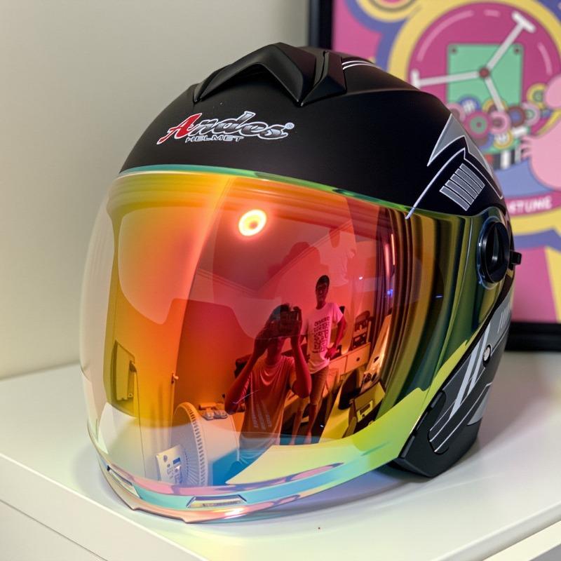 Unisex Motorcycle Helmet with Dual Lens Half Helmet Warm Three-Quarter Motorcycle Racing Style Scooter Helmet for All Seasons