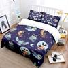 Colorful Owl Night Pattern Print Bedding Set 1 Duvet Cover 2 Pillowcases For Adult And Children Luxury Gift Full Size
