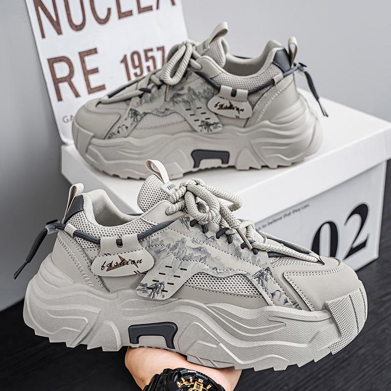 New Fashion Men 's Four Seasons Comfortable Thick Sole Shoes Students BoysTrending Soft Sole Breathable Casual Running Sneakers