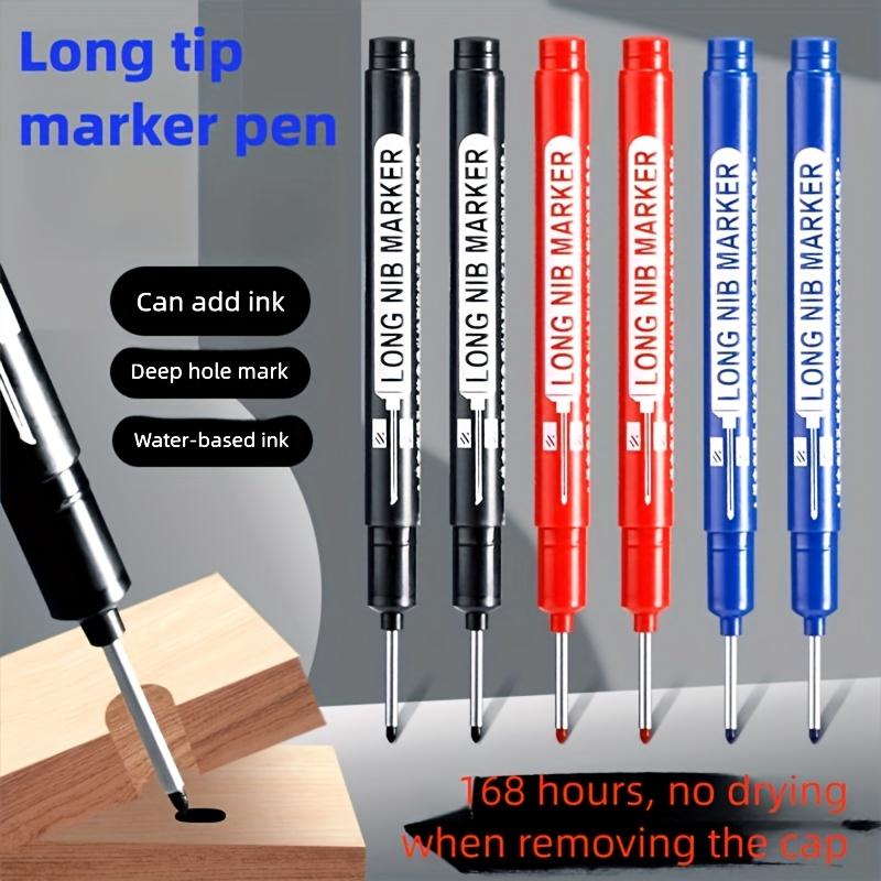 6pcs Long Tip (20mm) Quick-Dry Oil-Based Marker Pens - High Quality, Non-Toxic, Smudge-Proof Art & Drafting Markers Students
