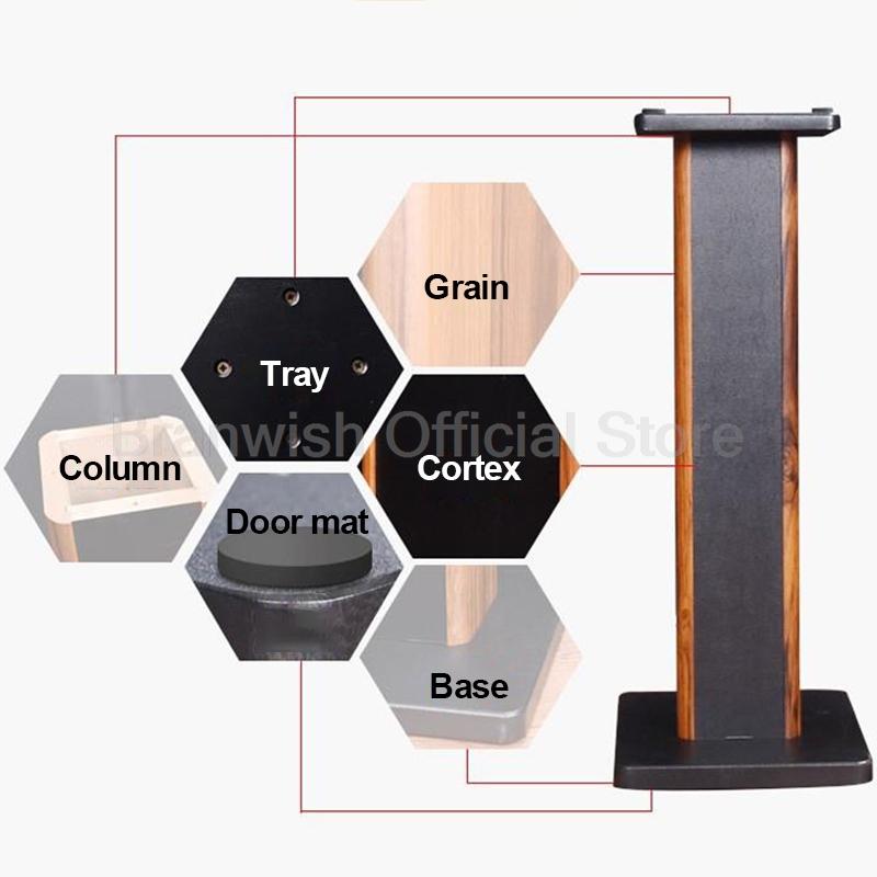50-80cm Woodgrain Speaker Stand Floor Satellite Amplifier Holder For Household Bookshelf Speaker Surround Sound Monitor Bracket
