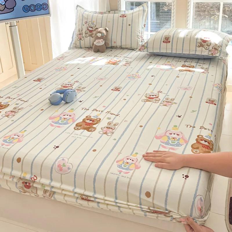 Pure cotton mattress single piece 100% cotton mattress protective cover non-slip and dust mattress protective cover cotton