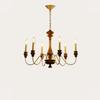 Mid-Century French Retro Candle Chandelier - Solid Wood, Ideal for Living Rooms, Dining Areas, and Bedrooms