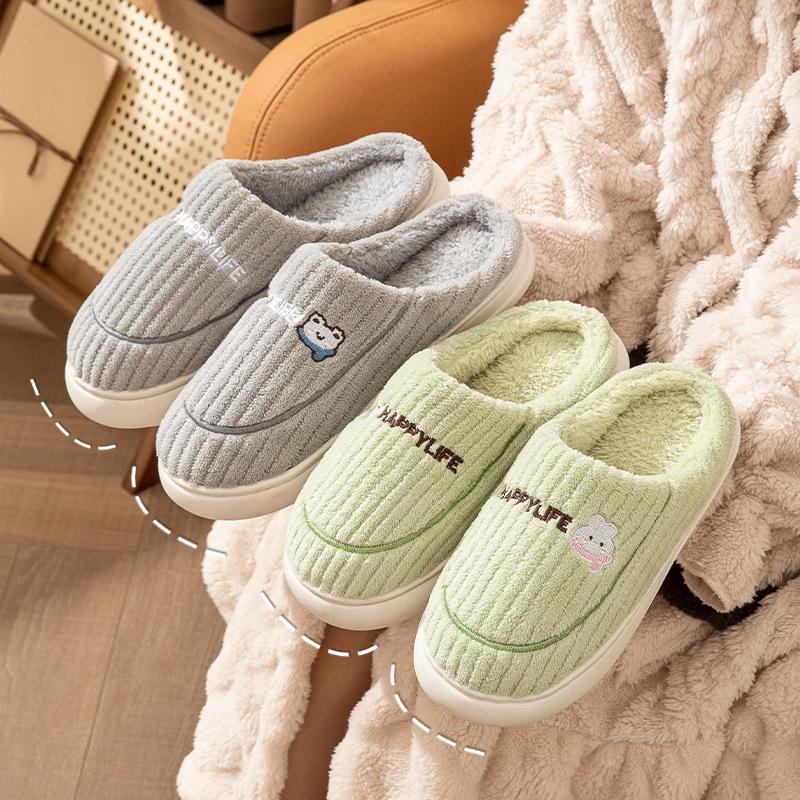 New cotton slippers autumn and winter bags and home indoor household thick-soled warm home non-slip fluffy cotton shoes