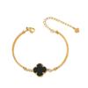 Gold Four-Leaf Clover Bracelet: Elegant, Colorfast & Stylish