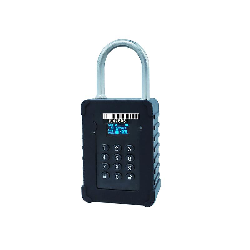 Smart Password IoT Electronic Lock: GPS Tracking, Remote Control, IP67 Waterproof for Logistics & Container Security (Black,Built-in GPS&Card)