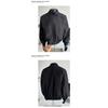 Mens Cropped Flight Jacket American Retro Loose Turn Down Collar Casual Bomber Outerwear